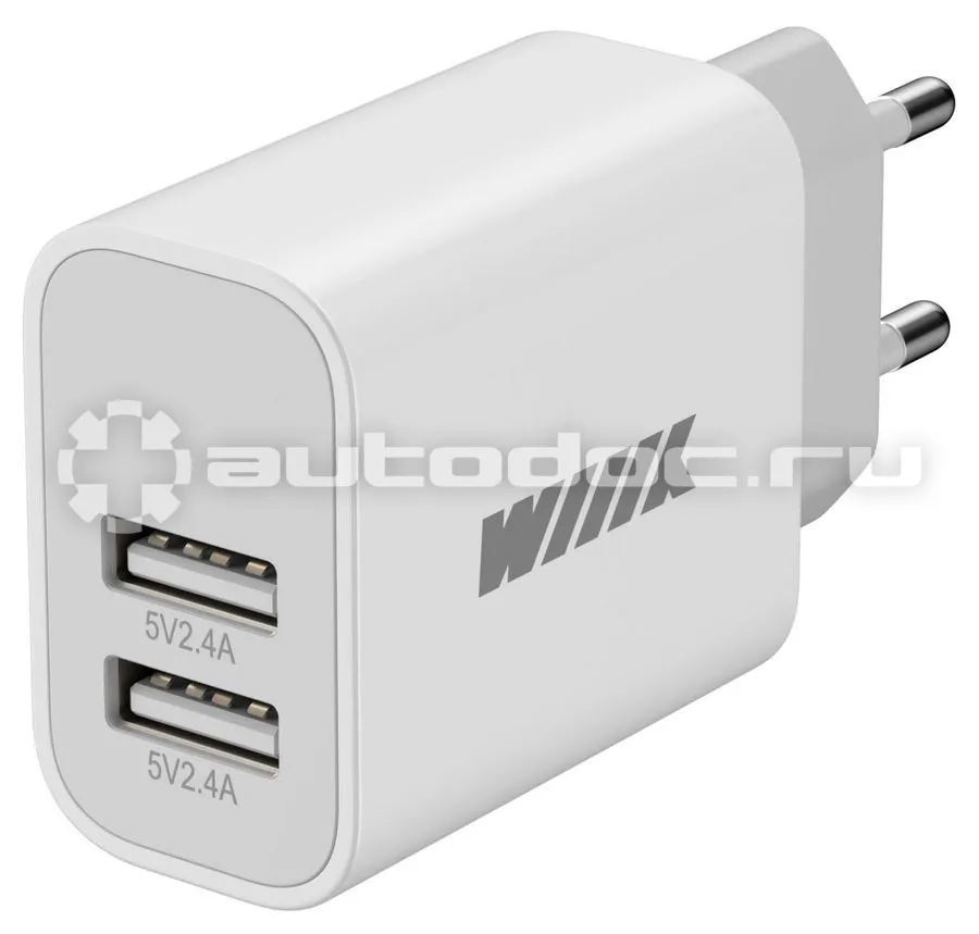 WIIIX Сетевое зарядное устройство, 2 USB, белый, коробка