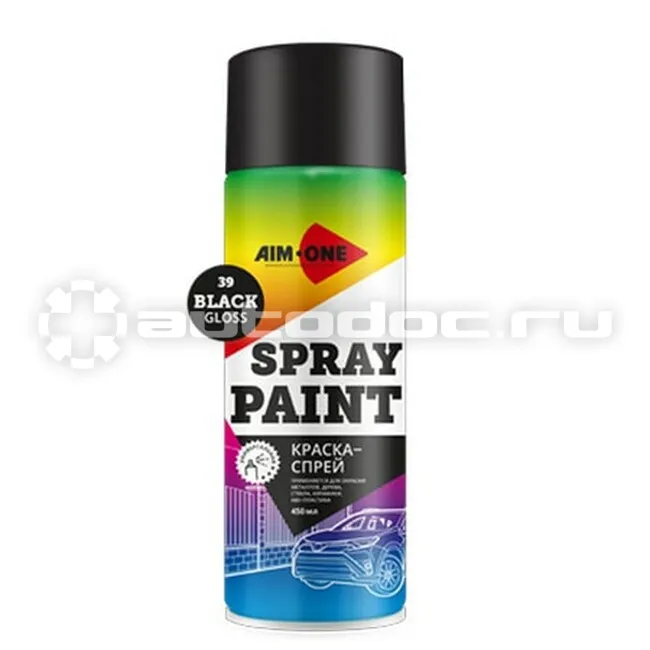 AIM-ONE SPRAY PAINT BLACK GLOSS Краска-спрей