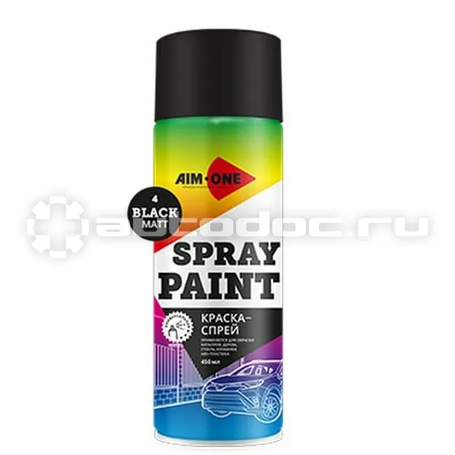 AIM-ONE SPRAY PAINT BLACK MATT Краска-спрей