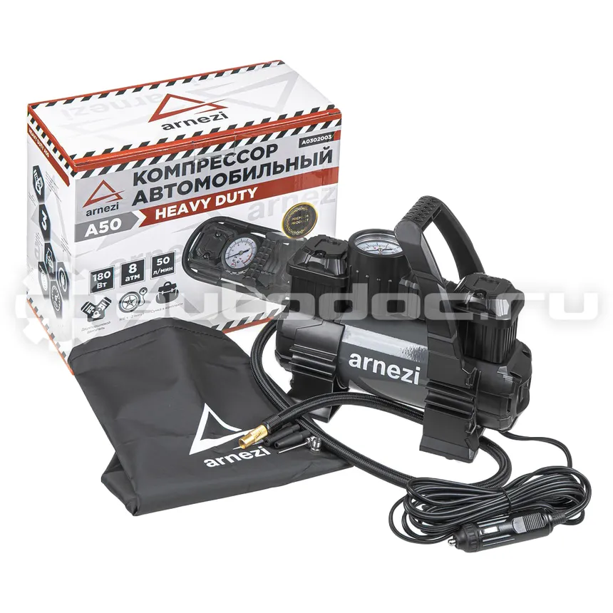 ARNEZI Компрессор автомобильный ARNEZI A50 Heavy Duty 8 бар, 50 л/мин, 180 Вт