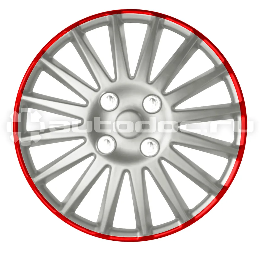 ARNEZI Колпаки R15 Orion 4шт (бело-красные) ABS-пластик