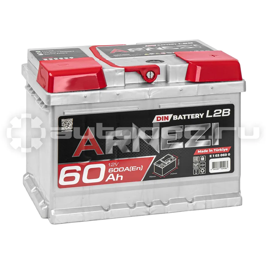 ARNEZI Аккумулятор DIN SMF 60 А/ч обратный R+ 242x175x175 L2B EN 600 А
