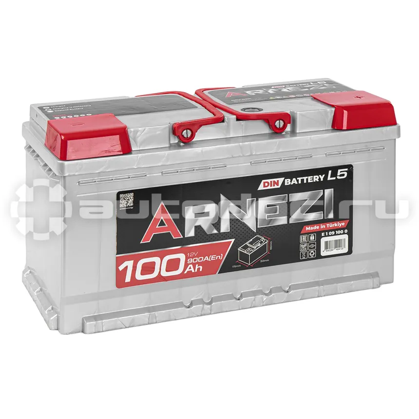 ARNEZI Аккумулятор DIN SMF 100 А/ч обратный R+ 353x175x190 L5 EN 900 А