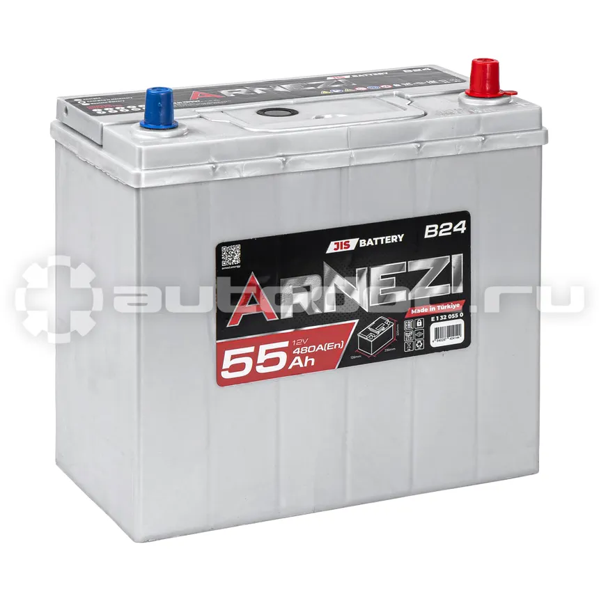 ARNEZI Аккумулятор JIS SMF 55 А/ч обратный R+ 236x128x225 B24 EN 480 А