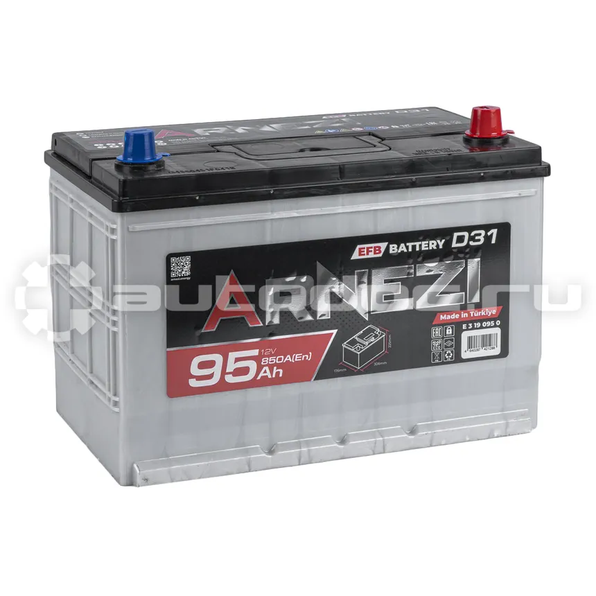 ARNEZI Аккумулятор EFB Start-stop 95 А/ч обратный R+ 306x176x225 N70 EN 850 А