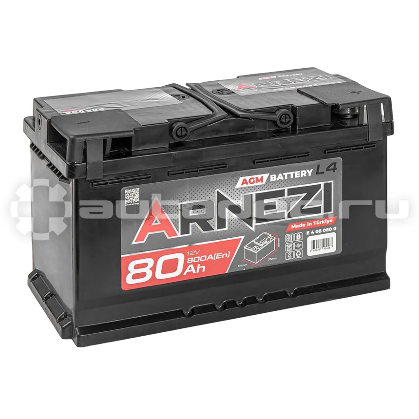 ARNEZI Аккумулятор AGM Start-stop 80 А/ч обратный R+ 315x175x190 L4 EN 800 А