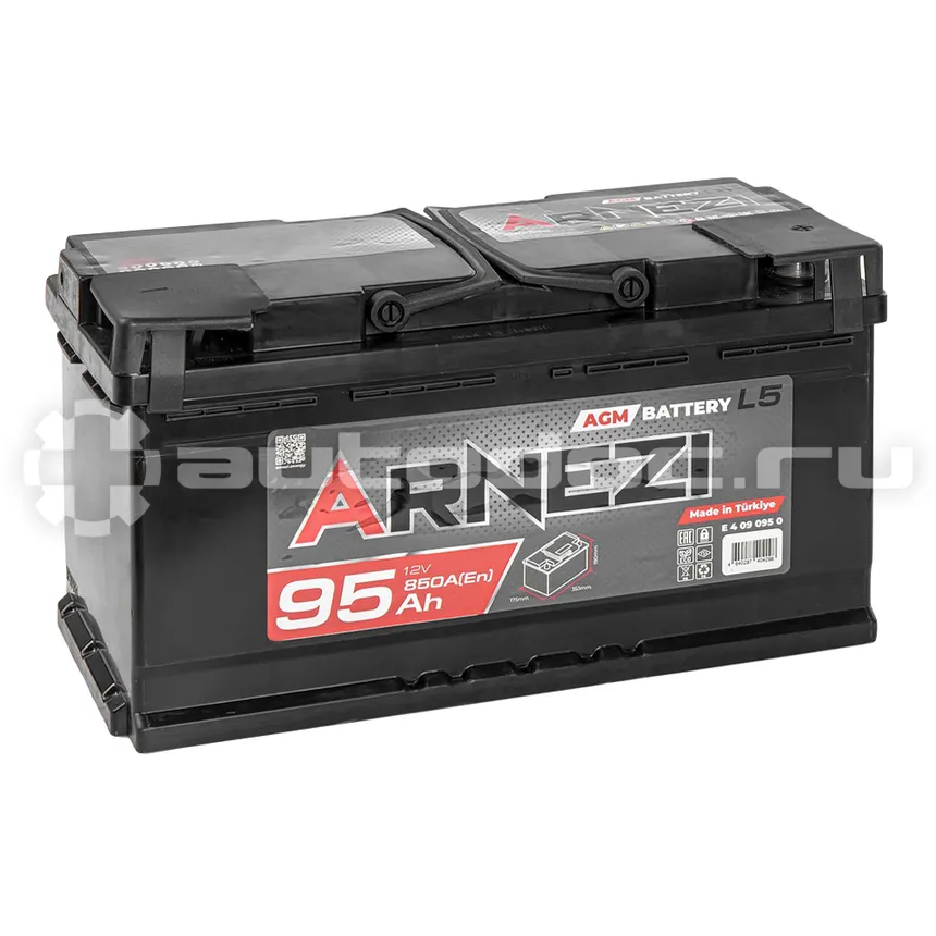 ARNEZI Аккумулятор AGM Start-stop 95 А/ч обратный R+ 353x175x190 L5 EN 850 А
