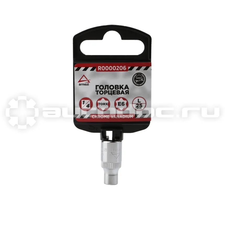 ARNEZI Головка 1 | 4" внешний TORX Е6 L=25 мм, на холдере