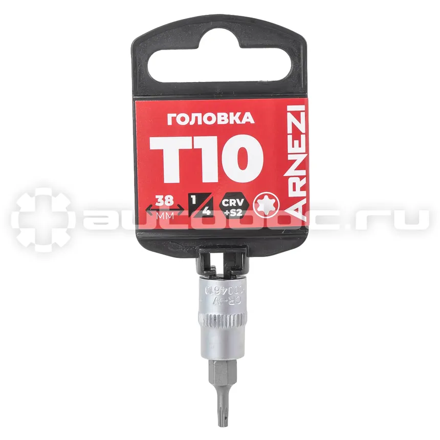 ARNEZI Головка 1/4" со вставкой TORX Security T10 L=38, на холдере R0004610