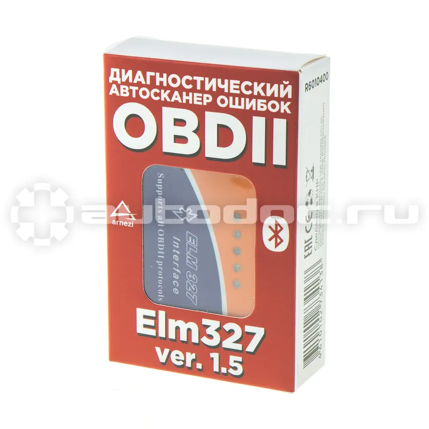 ARNEZI Автомобильный диагностический сканер OBDII, ELM 327 Bluetooth, V1.5