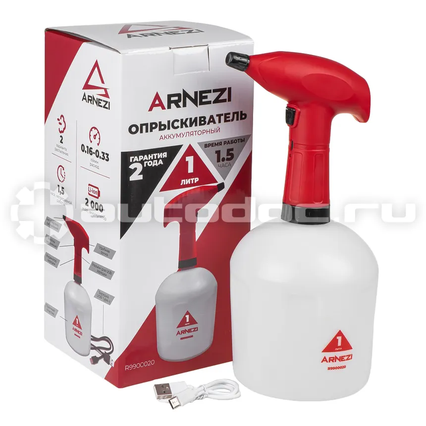 ARNEZI Распылитель (опрыскиватель) электрический 1л аккумуляторный Li-ion 2000 mAh