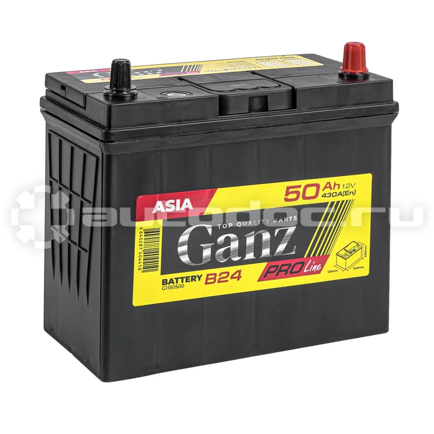 GANZ Аккумулятор PRO-Line JIS 50 А/ч обратный R+ 240x129x220 B24 EN 430 А