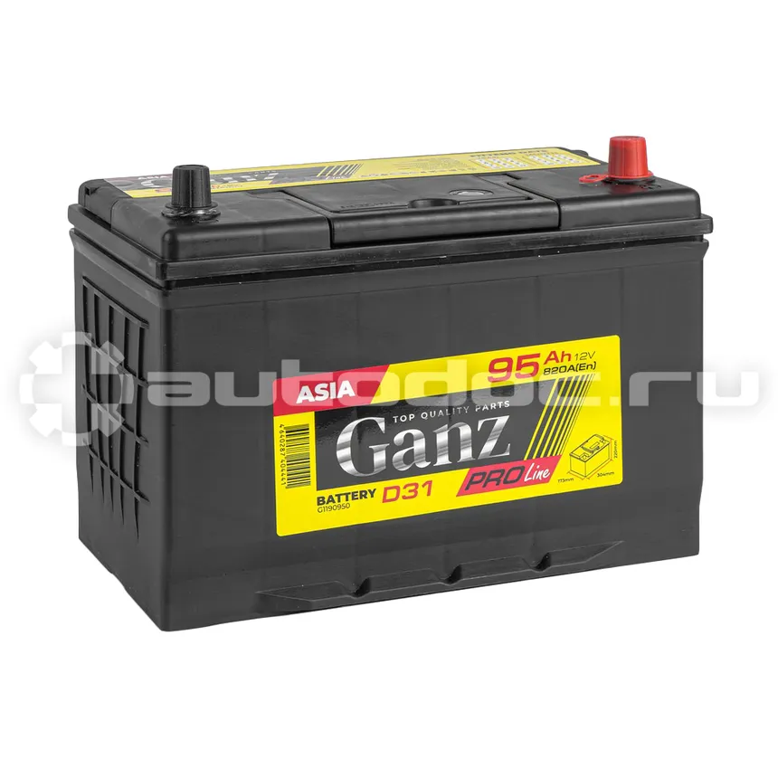 GANZ Аккумулятор PRO-Line JIS 95 А/ч обратный R+ 304x173x220 D31 EN 820 А