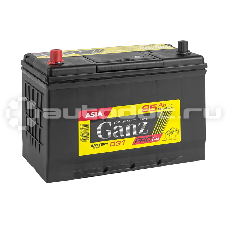 GANZ Аккумулятор PRO-Line JIS 95 А/ч прямой L+ 304x173x220 D31 EN 820 А