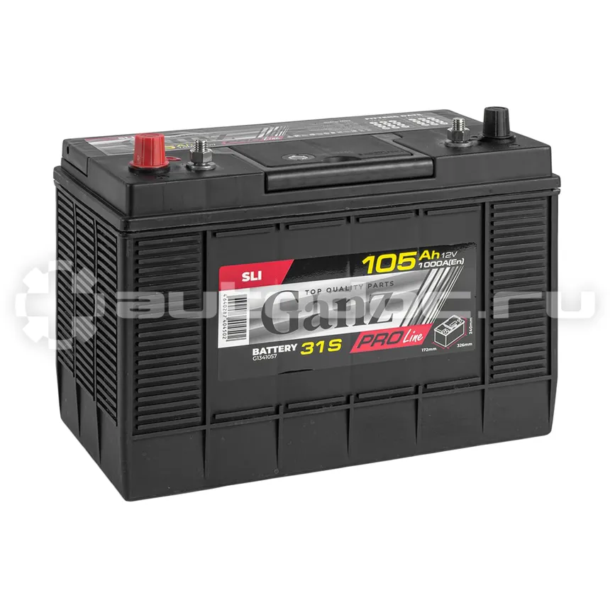 GANZ Аккумулятор PRO-Line DIN 105 А/ч универсальный L(+) 331x175x241 31S EN 1000 А