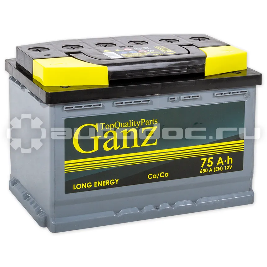 GANZ Аккумулятор Standart 75 А/ч обратный R+ 278x175x190 L3 EN 680 А