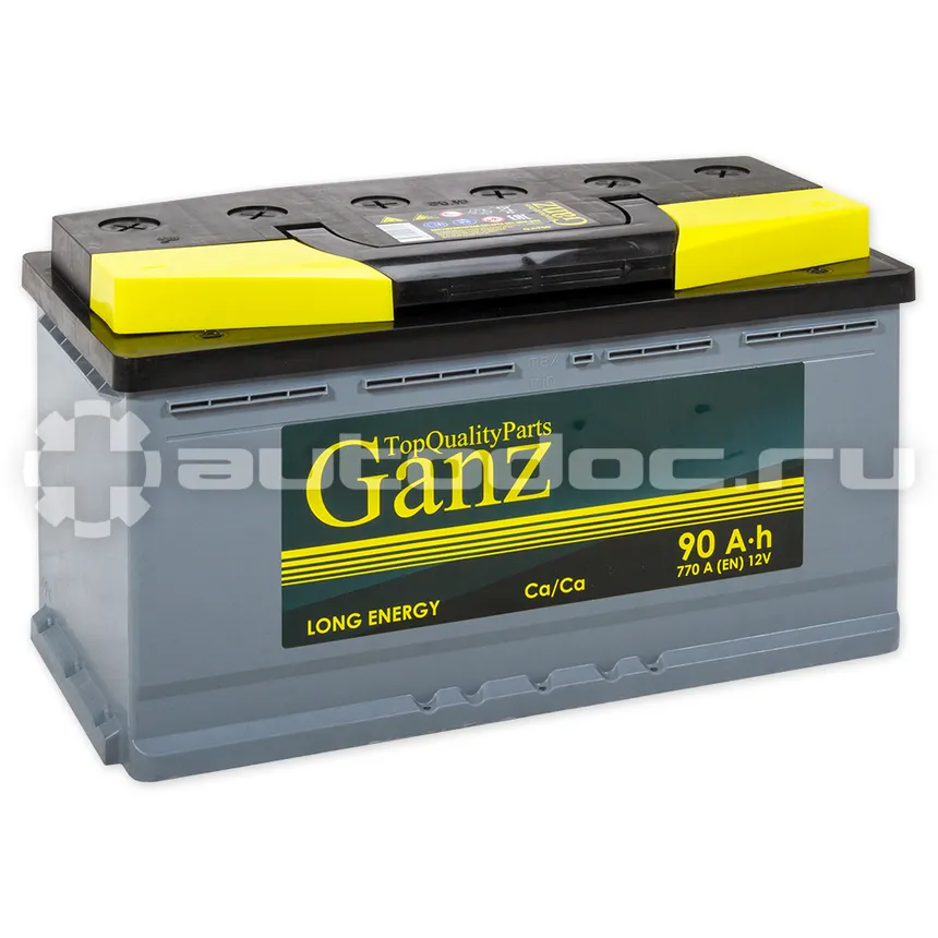 GANZ Аккумулятор Standart 90 А/ч обратный R+ 353x175x190 L5 EN 770 А