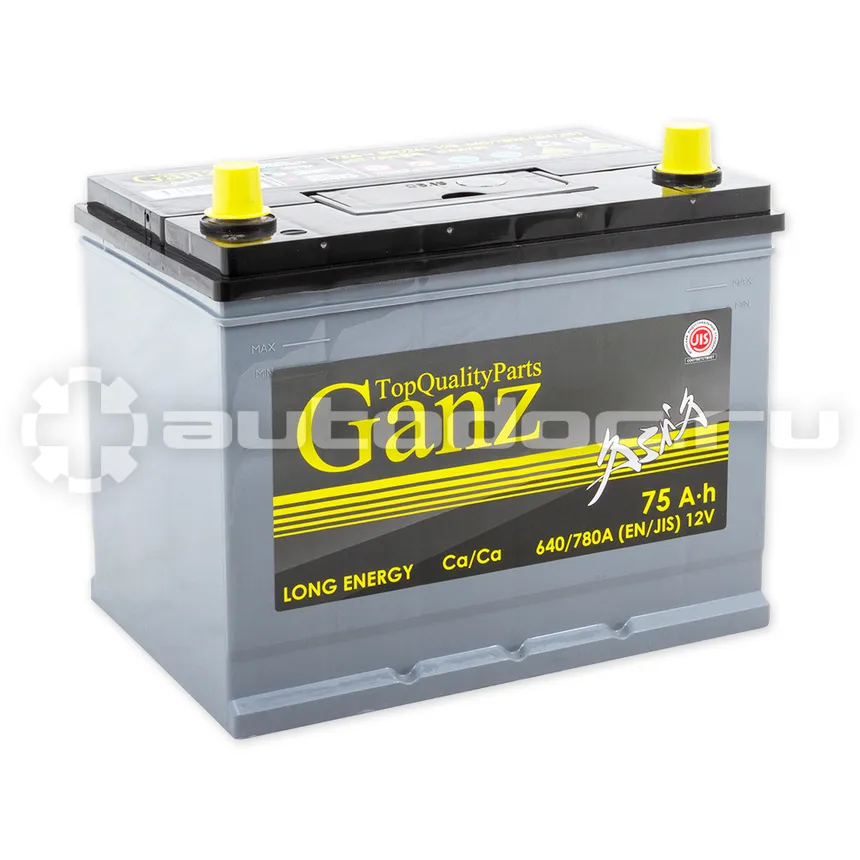 GANZ Аккумулятор ASIA 75 А/ч обратный R+ 260x175x225 D26 EN 640 А