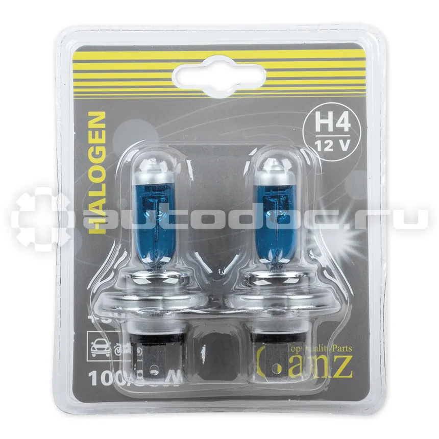 GANZ Лампа 12V H4 100/90W +50% P43t 5000К  2 шт. блистер GIP06054