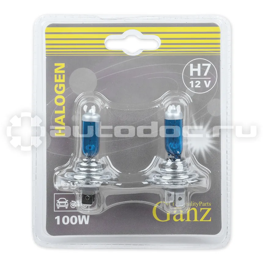 GANZ Лампа 12V H7 100W +50% PX26d 5000К  2 шт. блистер GIP06057
