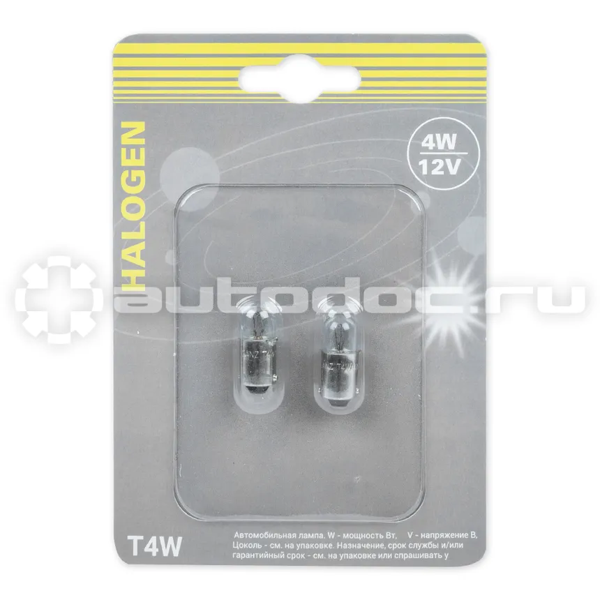 GANZ Лампа T4W 12v4w (BA9s) блистер- 2шт.   GIP06073