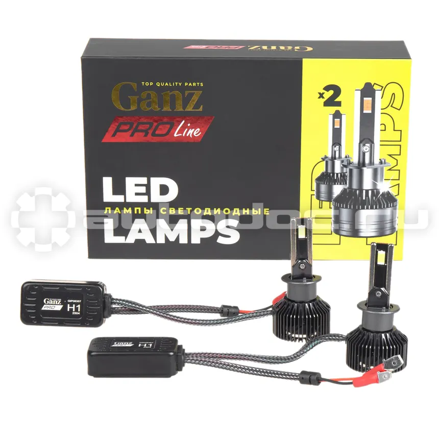 GANZ Лампа светодиодная 12/24V H1 55W 4000lm 6000K (LED)  PRO-Line 2 шт. DUOBOX IP68 GIP06357