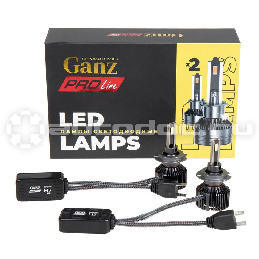 GANZ Лампа светодиодная 12/24V H7/H18 55W 4000lm 6000K (LED)  PRO-Line 2 шт. DUOBOX IP68 GIP06360