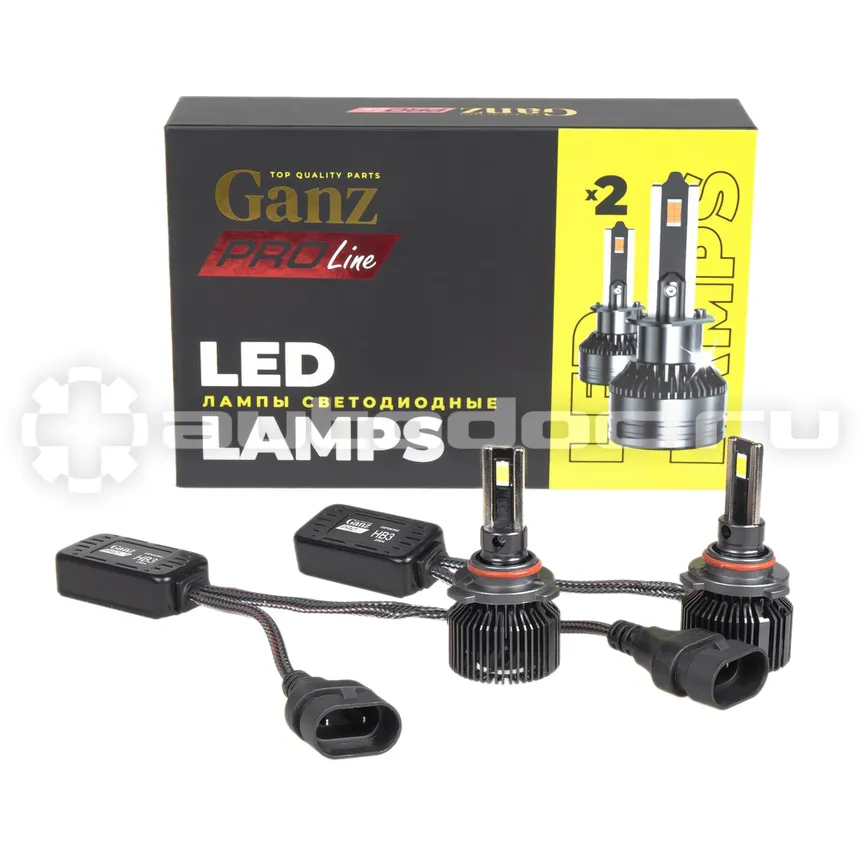 GANZ Лампа светодиодная 12/24V HB3 55W 4000lm 6000K (LED)  PRO-Line 2 шт. DUOBOX IP68 GIP06362