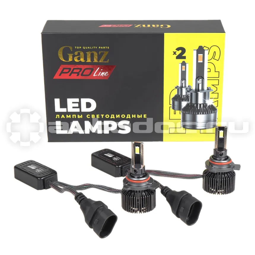GANZ Лампа светодиодная 12/24V HIR2 55W 4000lm 6000K (LED)  PRO-Line 2 шт. DUOBOX IP68 GIP06364