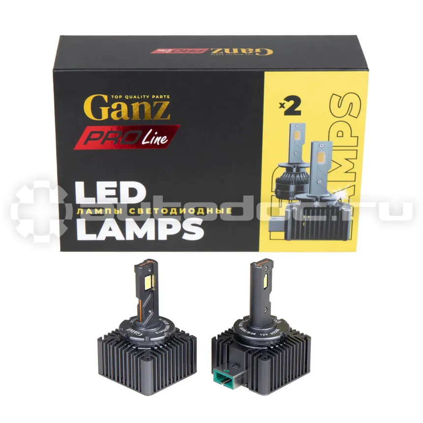 GANZ Лампа светодиодная 12/24V D3S/D3R 36W 3000lm 6000K (LED)  PRO-Line 2 шт. DUOBOX IP68 GIP06368