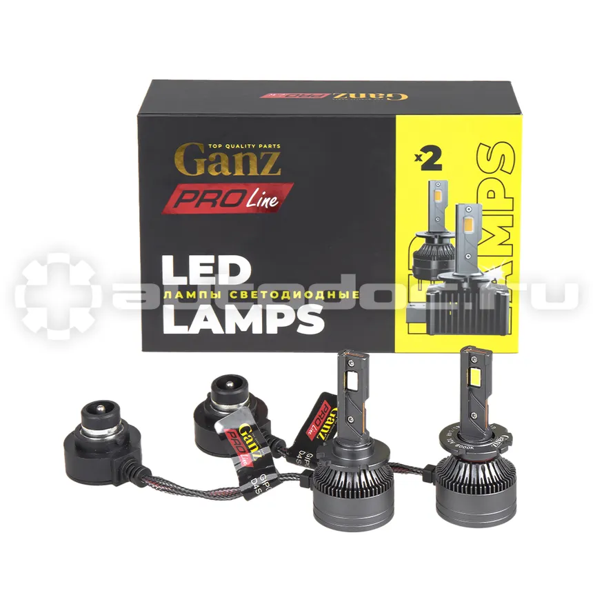 GANZ Лампа светодиодная 12/24V D4S/D4R 36W 3000lm 6000K (LED)  PRO-Line 2 шт. DUOBOX IP68 GIP06369