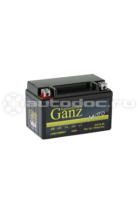 GANZ Аккумулятор мото AGM 7 А/ч прямой L+ 152x87x95 мото EN 170 А