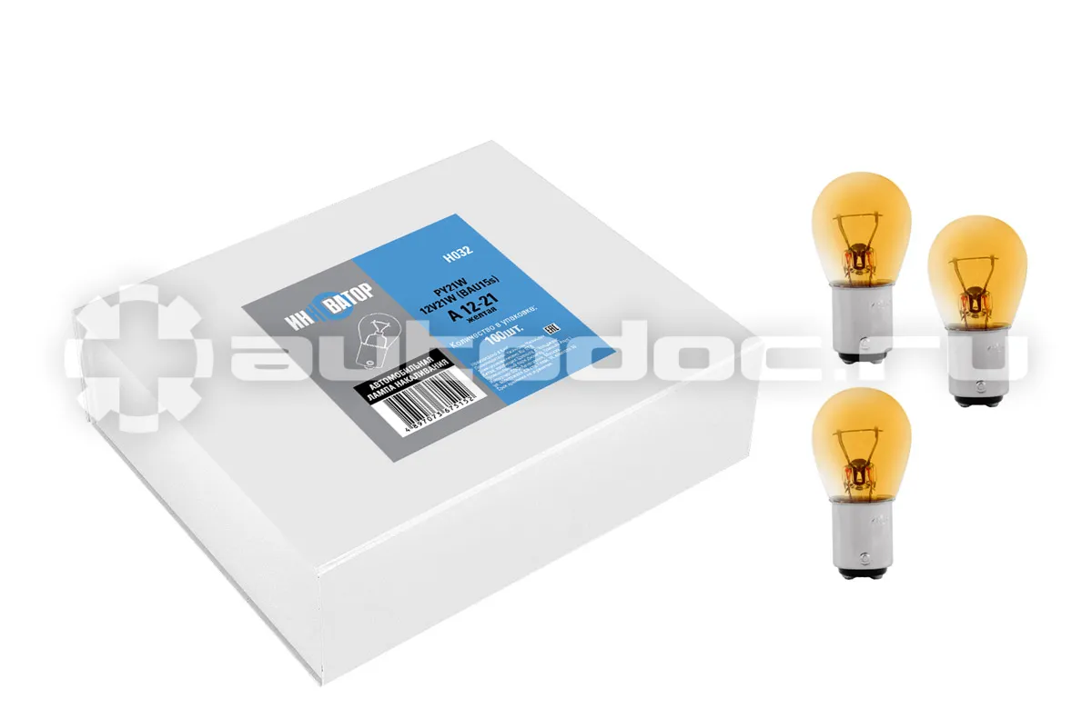 ИННОВАТОР Лампа накаливания PY21W 12v21w (BAU15s) желтая