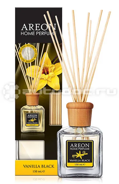 AREON Ароматизатор интерьерный (Vanilla Black/Ванильный Черный) (150 мл) AREON Home Perfume Sticks (аромо-жидкость, палочки)