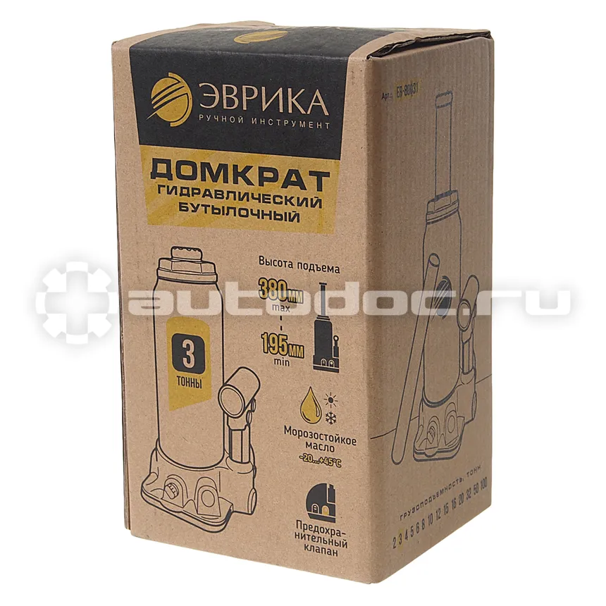 ЭВРИКА Домкрат бутылочный