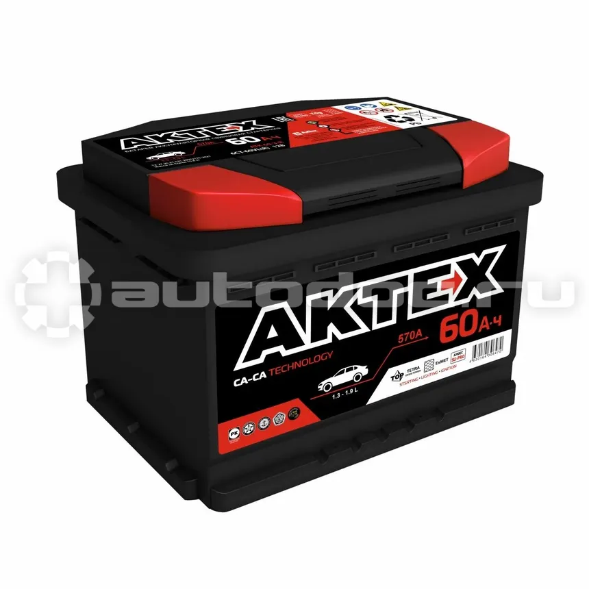 АКТЕХ Аккумулятор BLACK 60 А/ч 570A обр. п. (242х175х190) 6СТ-60 LЗ (R)