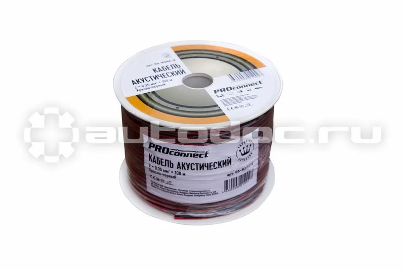 PROconnect Кабель акустический ШВПМ PROconnect 2х0,35, красно-черный, бухта 100 м