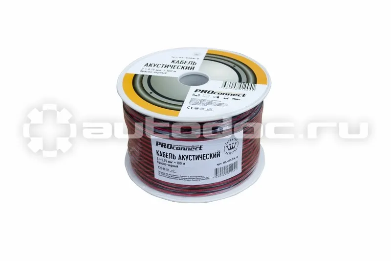 PROconnect Кабель акустический ШВПМ PROconnect 2х0,75, красно-черный, бухта 100 м