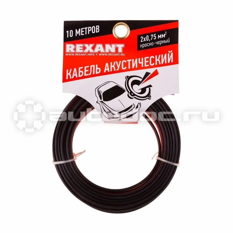 REXANT Кабель акустический 2х0,75 красно-черный (м. бухта 10 м)