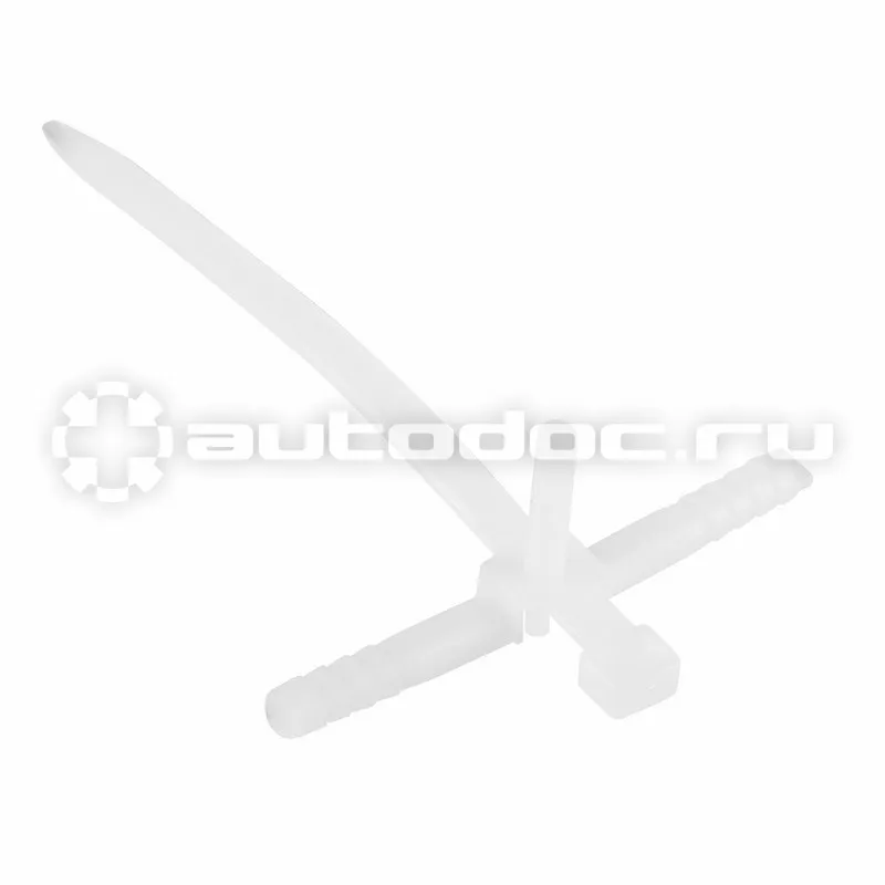 REXANT Хомут-стяжка нейлоновая с крепежным пистоном 150x8,0 мм, o8,0 мм, белая, упаковка 50 шт.