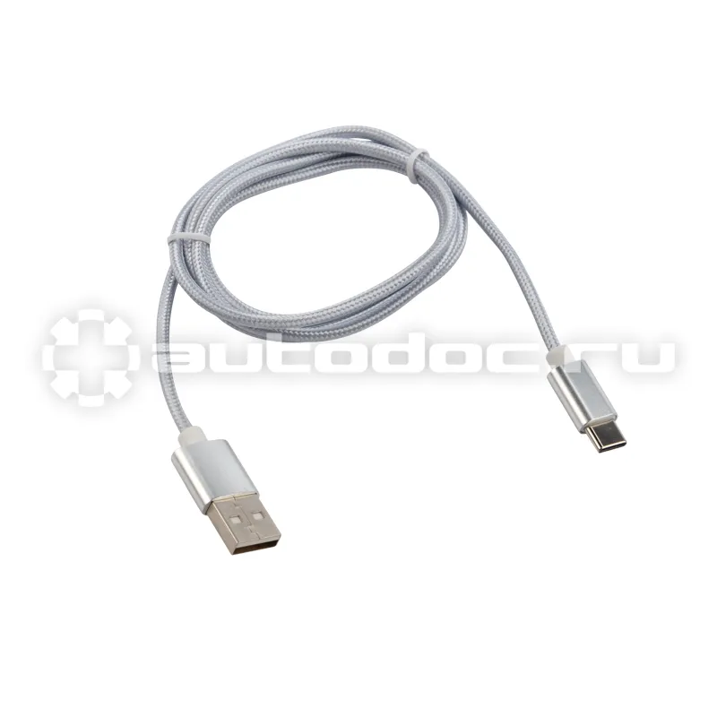 REXANT Кабель USB-Type-C 1 м 2 A серебристая нейлоновая оплетка