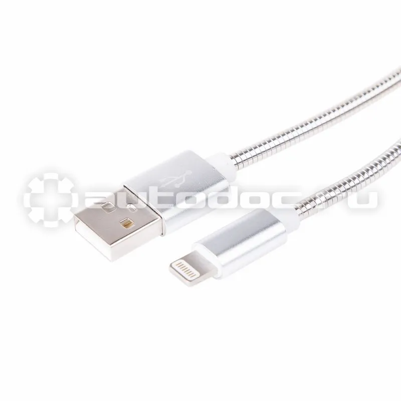 REXANT USB кабель для iPhone 5 | 6 | 7 моделей, шнур в металлической оплетке, серебристый