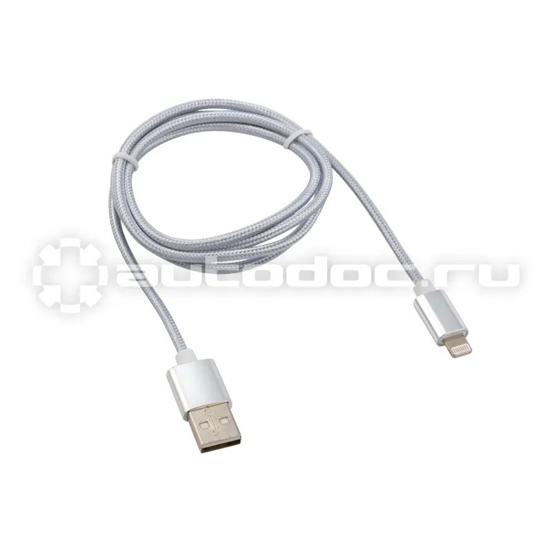 REXANT Кабель USB-Lightning 1 м серебристая нейлоновая оплетка