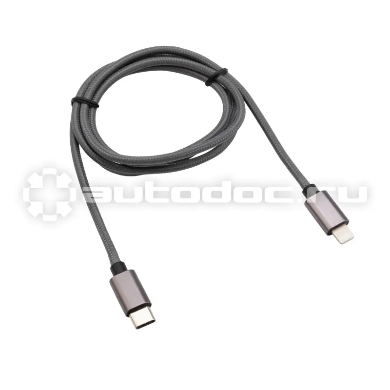 REXANT Кабель Type-C-Lightning 1 м 2 A черная нейлоновая оплетка