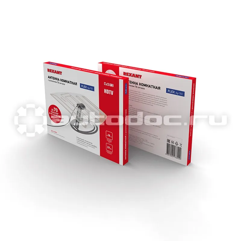 REXANT 34-0703 Антенна комнатная «Активная» с USB питанием, для цифрового телевидения DVB-T2, Ag-703