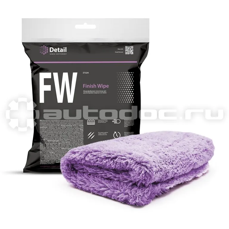 DETAIL Микрофибра для располировки FW "Finish Wipe" 40х40 1шт