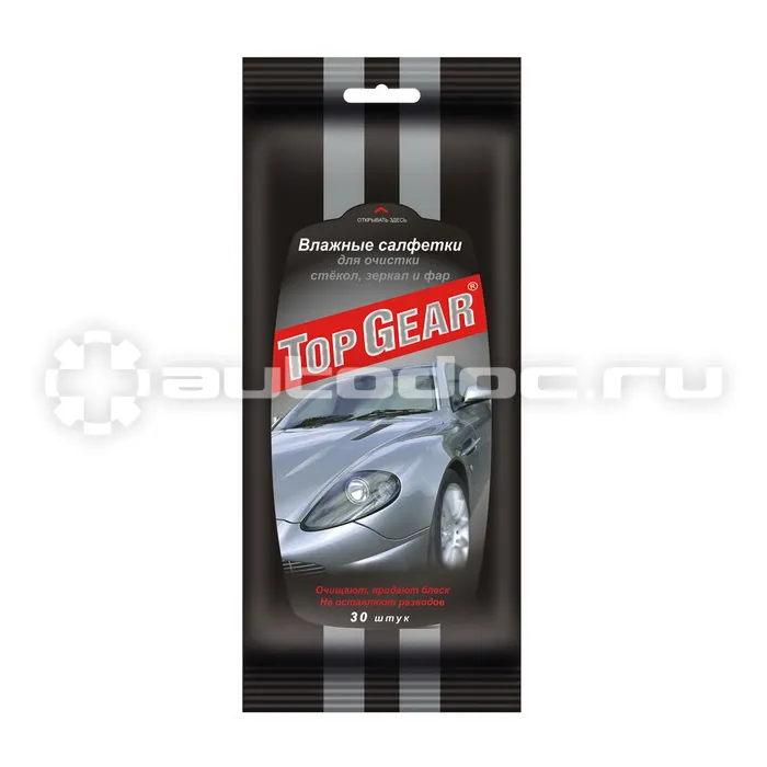 TOP GEAR Влажные салфетки для стекол