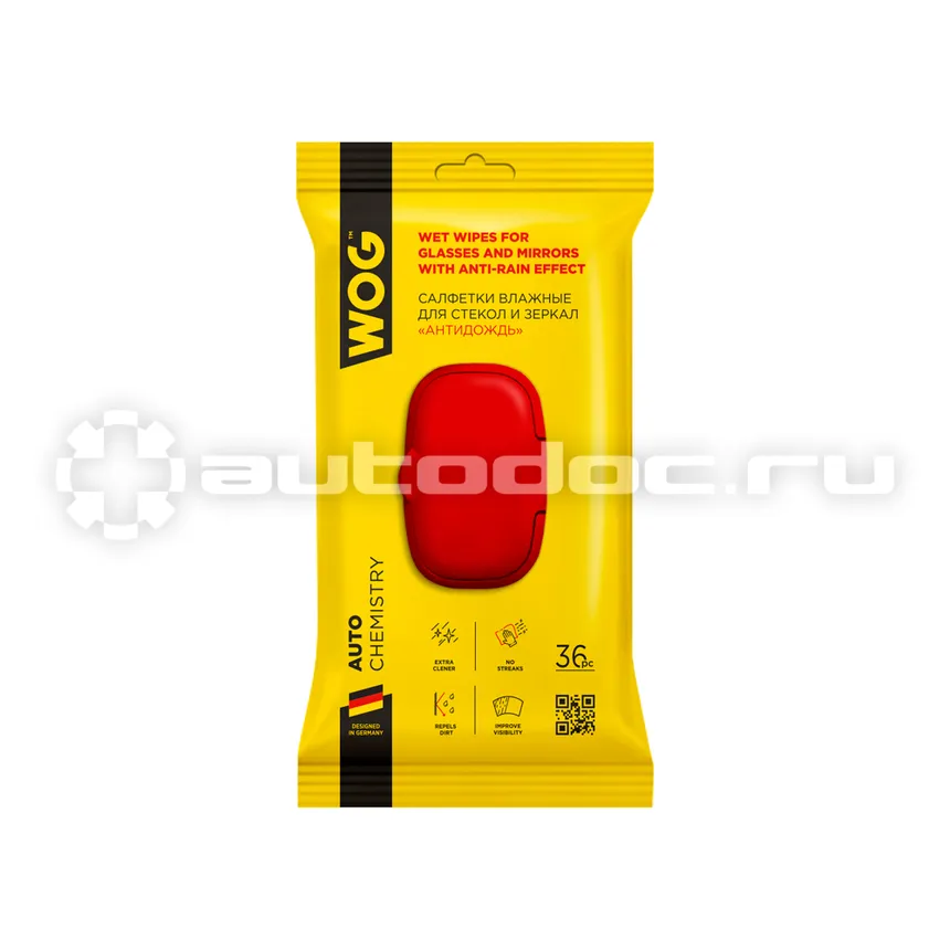 WOG WET WIPES FOR CLEANING Влажные салфетки для стекл и зеркал