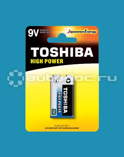 TOSHIBA Батарейка 6LR61 крона 9v