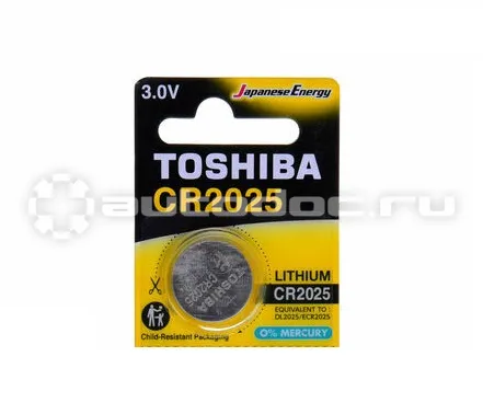 TOSHIBA Батарейка CR2025 литиевая "блистер с защитой от детей"